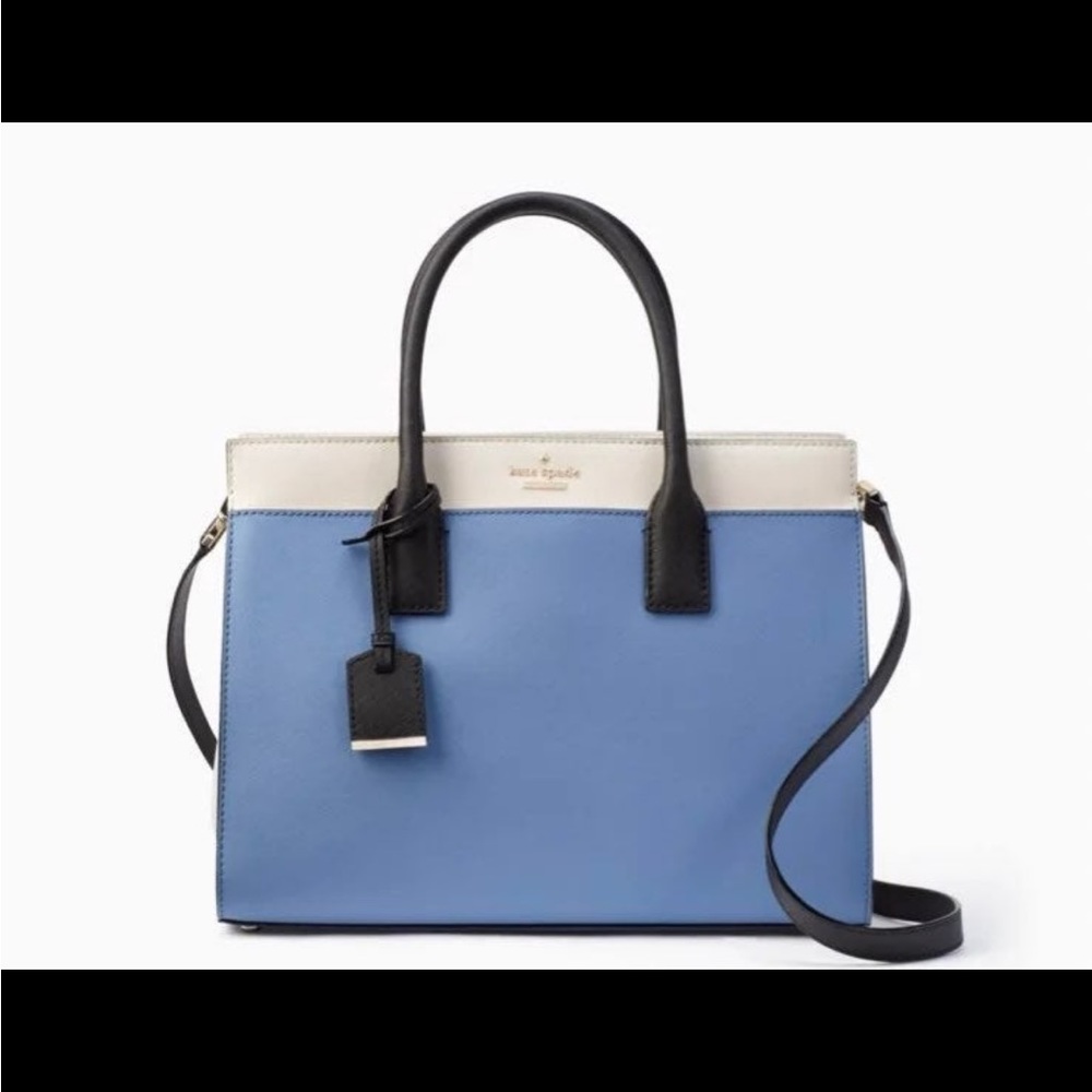 Kate Spade Cameron Satchel Crossbody Purple Blue Cream